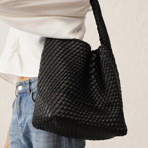 Black Woven Tote "EUC"